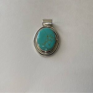 Vintage 925 Sterling Turquoise Mexico Pendant